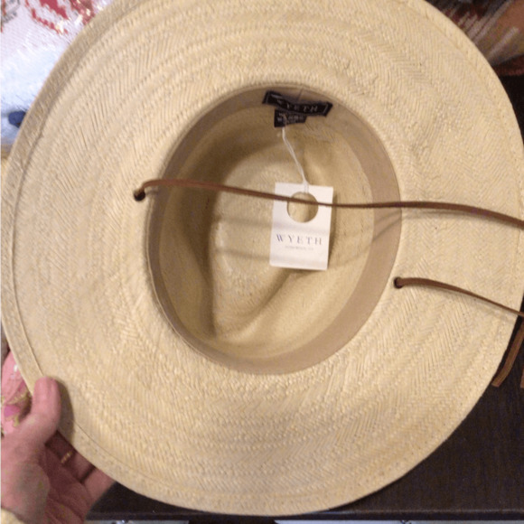 NEW Wyeth straw Chin strap rancher hat